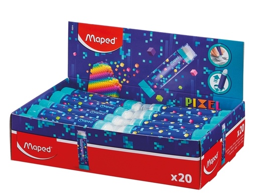 [1430653] Gum Maped Pixel Party in tube display à 20 stuks