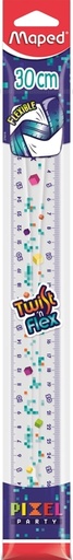 [1430658] Liniaal Maped Pixel Party Twist 'n Flex 30cm transparant