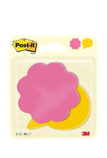 [1430796] Bloc-Mémo 3M Post-it 2030-FS formes fleur et bulle d''information 2 pièces