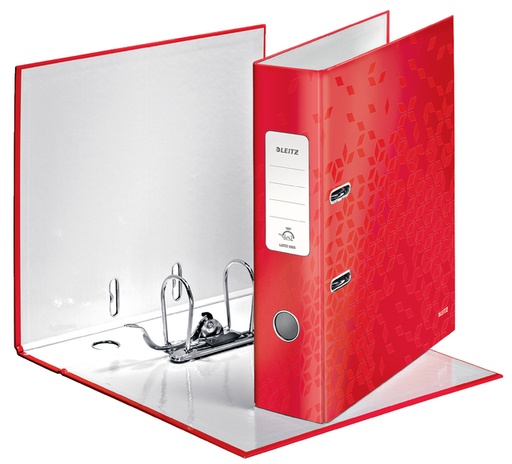 [1430909] Classeur à levier Leitz WOW 180° laminé A4 80mm rouge