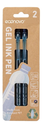 [1429620] Stylo gel Econovo 0,7mm bleu et noir blister 2 pièces