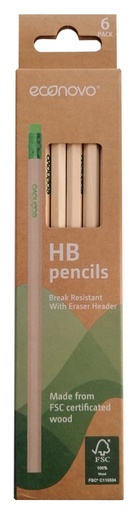 [1429621] Potlood Econovo HB met gumtop blister à 6 stuks