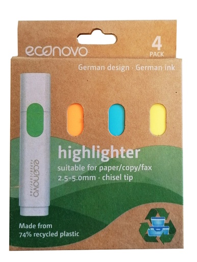 [1429622] Surligneur Econovo assorti blister 4 pièces