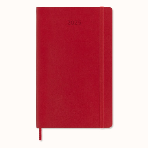 [1430289] Agenda 2025 Moleskine 12 mois Planner Weekly 7j/1p Large souple rouge écarlate