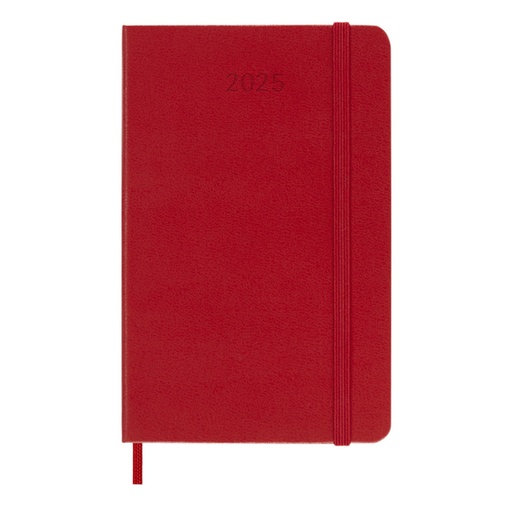 [1430294] Agenda 2025 Moleskine 12 mois Planner Weekly 7j/1p Pocket souple rouge écarlate