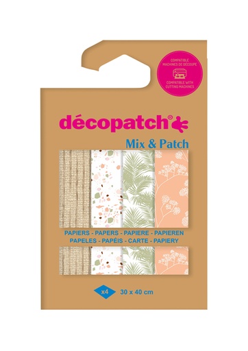 [1430821] Papier créa Décopatch 30x40cm set 4 feuilles thème Terracotta