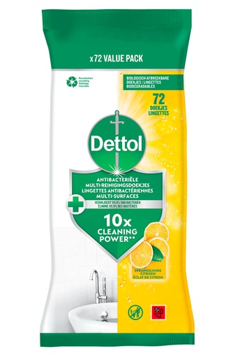 [1430872] Lingettes multi-surface Dettol antibactérien Citrus 72 pièces