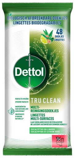 [1430877] Lingettes multi-surfaces Dettol TC Eucalyptus & Citron 48 pièces