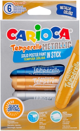 [1430238] Verfstift Carioca Temperello set à 6 metallickleuren