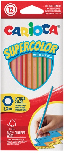 [1430240] Crayon de couleur Carioca Supercolor set 12 couleurs