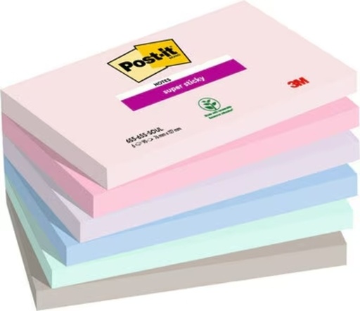 [1431177] Notes 3M Post-it 655-6SS Super Sticky 76x127mm SOULFUL 6 pièces