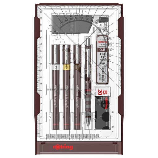 [1422063] Tekenset rOtring Isograph college 0.25mm, 0.35mm en 0.5mm set à 3 stuks