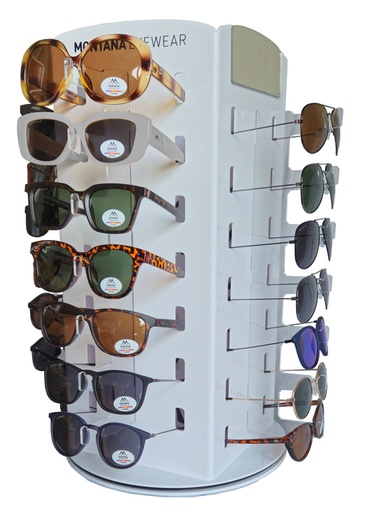[1430682] Zonnebril Montana assorti display met 28 posities à 58 stuks