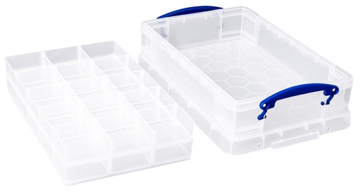 [1431222] Opbergbox Really Useful 4 liter 30 vakken 395x255x88mm transparant wit