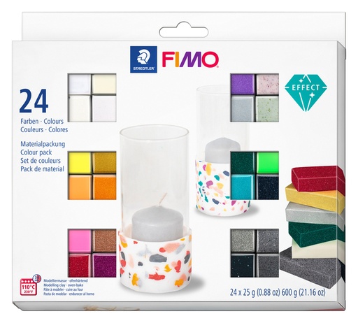 [1431213] Klei Fimo  effect colour pak à 24 kleuren