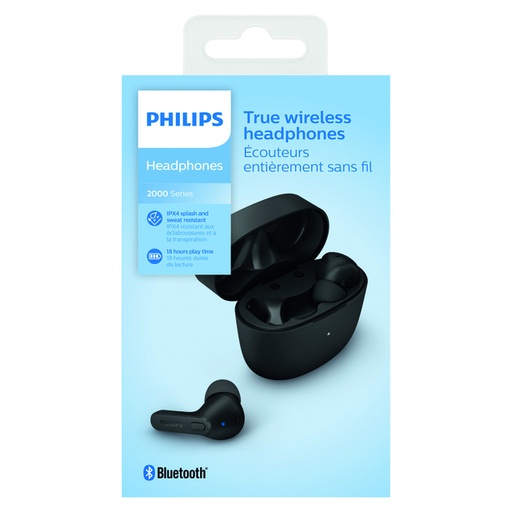 [1430785] Ecouteurs Philips In-ear TWS TAT2206 noir