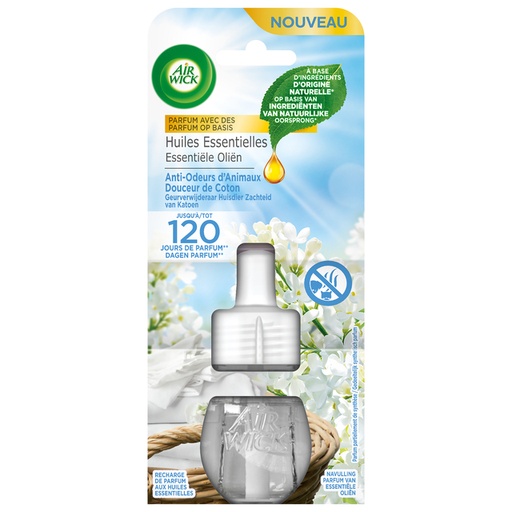 [1429407] Désodorisant Air Wick Electrique Douceur de coton recharge 19ml