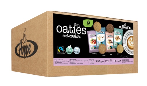 [1433093] Haverkoek Hoppe Oaties fairtrade koekjesmix 120 stuks