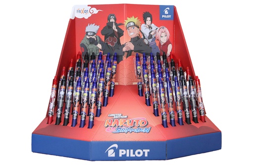 [1430324] Rollerpen PILOT friXion clicker Naruto medium 3 kleuren assorti