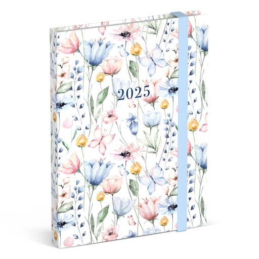 [1431108] Agenda 2025 Lannoo Flowers watercolour aop 7dagen/2pagina's