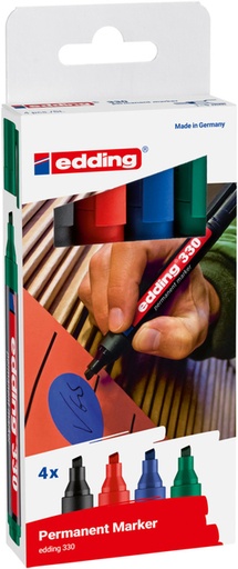 [1432907] Viltstift edding 330 schuin 1.5-5mm assorti blister à 4 stuks