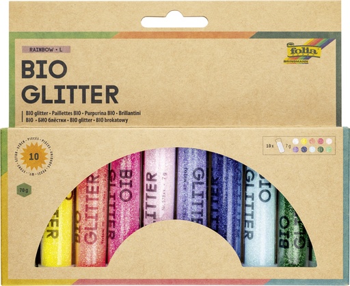 [1433054] Glitterpoeder Bio Folia Rainbow 7gr 10 kleuren