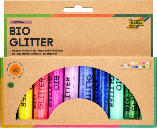 [1433054] Glitterpoeder Bio Folia Rainbow 7gr 10 kleuren