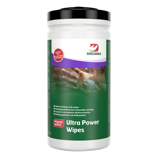 [1433073] Lingette nettoyante Dreumex Ultra Power Wipes tube 90 pièces blanc