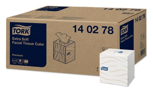 [1433231] Mouchoirs Tork Premium 140278 Cube 2 épaisseurs blanc 100 feuilles