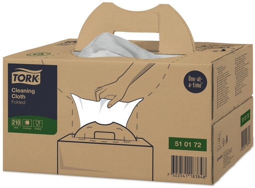 [1433240] Chiffon de nettoyage Tork Cleaning W7 510172 Handy Box 210 pièces blanc