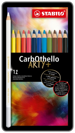 [1434188] Crayon craie pastel STABILO CarbOthello assorti boîte 12 pièces