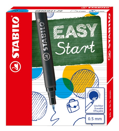 [1434268] Recharge roller STABILO EASYoriginal Fin bleu boîte 20 pièces