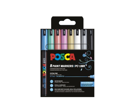 [1433894] Marqueur peinture Posca PC1MR Extra Fin assorti métal