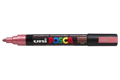 [1433813] Marqueur peinture Posca PC5M Medium rouge métal