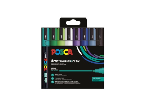 [1433842] Marqueur peinture Posca PC5M Medium assorti fluo set 8 pièces