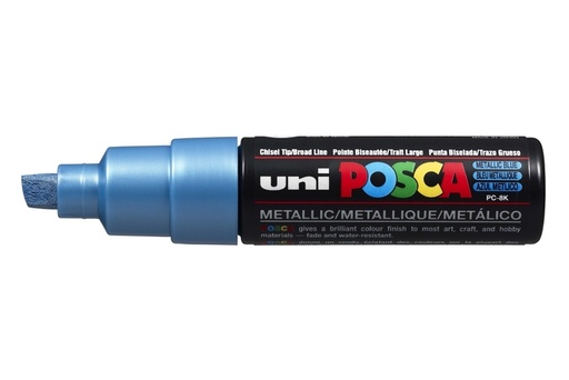 [1433759] Paintmarker Uni POSCA PC8K breed schuin metallic blauw