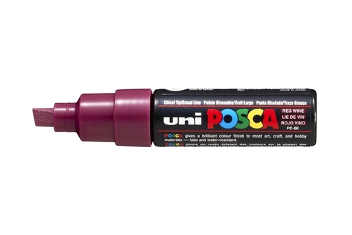 [1433803] Paintmarker Uni POSCA PC8K breed schuin wijnrood