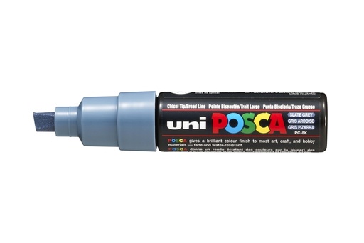 [1433906] Verfstift Posca PC8K breed schuin leisteengrijs