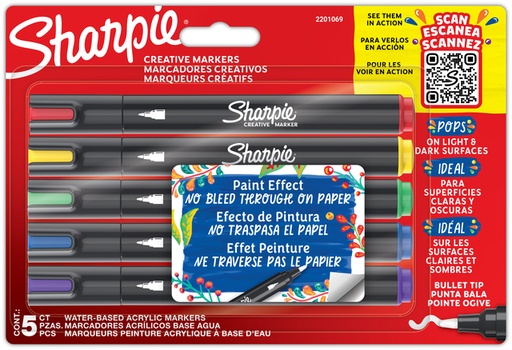[1434205] Creatieve marker Sharpie assorti blister à 5 stuks
