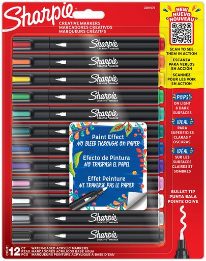 [1434207] Creatieve marker Sharpie assorti blister à 12 stuks