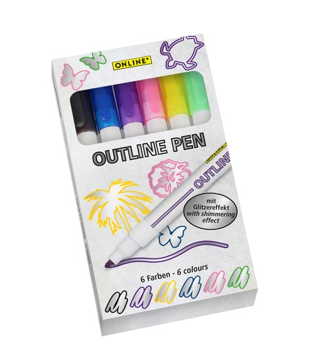 [1433969] Feutre Online Outline assorti boîte 6 couleurs