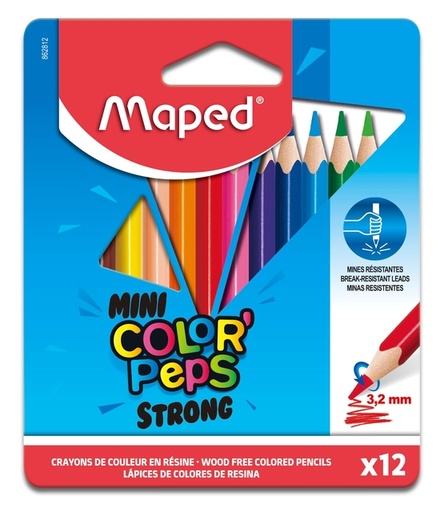 [1434213] Crayon de couleur Maped Color'Peps Mini Strong set 12 couleurs