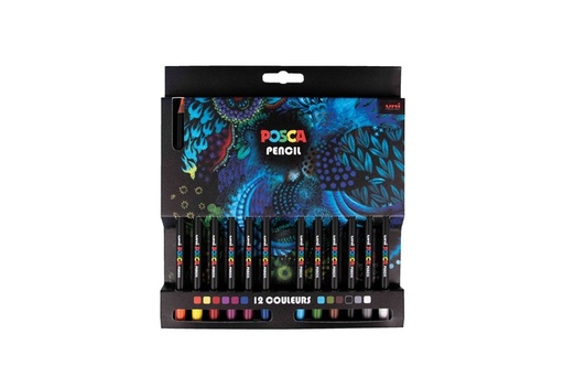 [1433859] Crayon de couleur Posca assorti set 12 pièces
