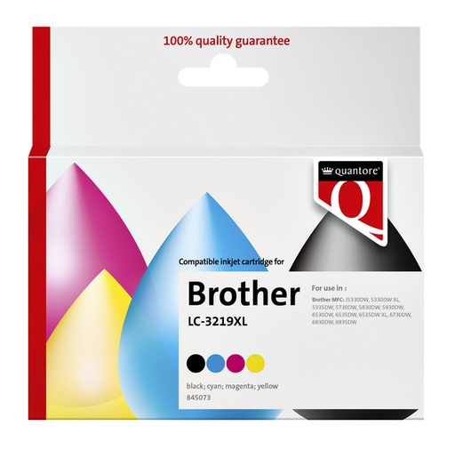 [845073] Cartouche d'encre Quantore alternative pour Brother LC-3219XL noir + 3 couleurs