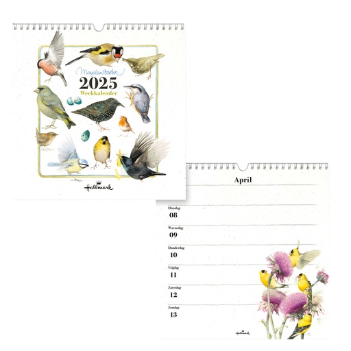 [1430604] Weekkalender 2025 Hallmark Marjolein Bastin 210x210mm vogels