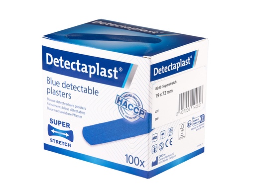 [1433179] Pansement textile élastique Detectaplast bleu 19x72mm 100 pièces