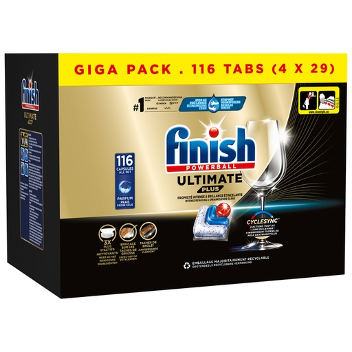 [1433579] Vaatwastabletten Finish Ultimate plus 4x29 stuks gigapack