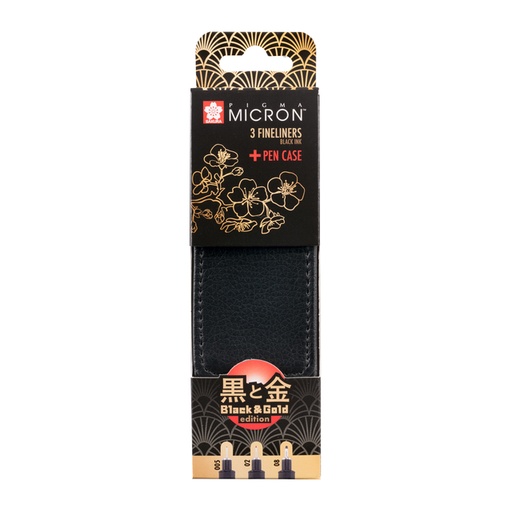 [1434267] Fineliner Sakura Pigma Micron Edition Black & Gold set 3 largeurs + étui gratuit