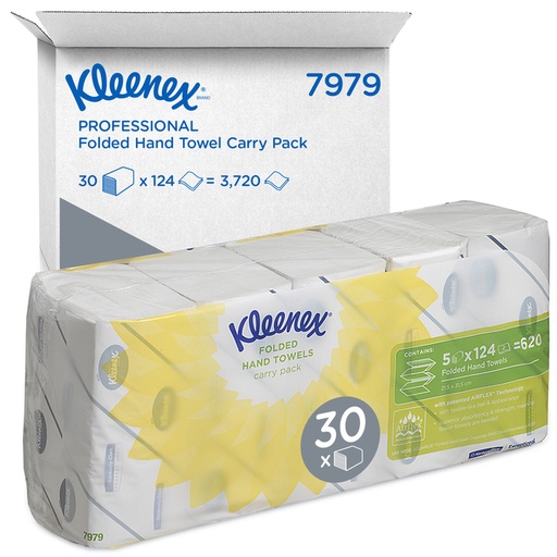 [1434286] Essuie-mains Kleenex Ultra 7979 pli-I 2 épaisseurs 215x315mm 5x 124 feuilles