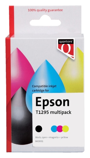 [843001] Inktcartridge Quantore alternatief tbv Epson T129545 zwart + 3 kleuren